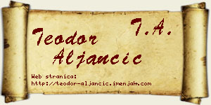 Teodor Aljančić vizit kartica